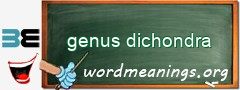 WordMeaning blackboard for genus dichondra